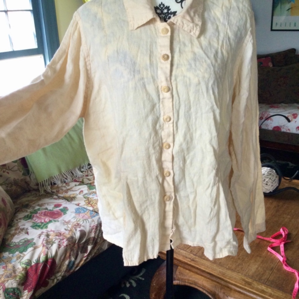 Flax 100% Linen button up shirt MEDIUM - Picture 3 of 14